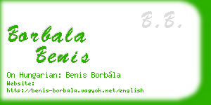borbala benis business card
