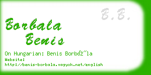 borbala benis business card